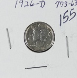 1926-D MERCURY DIME - UNC