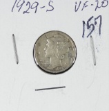 1929-S MERCURY DIME - VF