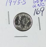 1945-S MERCURY DIME - BU