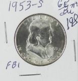 1953-S  FRANKLIN HALF DOLLAR -GEM