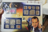 1974 - P.D.S WITH STAMP MOUNTED - MINT SETS
