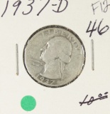 1937-D WASHINGTON QUARTER - F