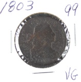 1803 - DRAPED BUST LARGE CENT - VG