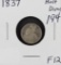 1837 - SEATED HALF DIME - F