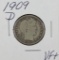 1909-D BARBER QUARTER