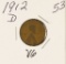 1912-D LINCOLN CENT - VG