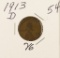 1913-D LINCOLN CENT - VG