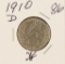 1910-D BARBER QUARTER - XF