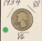 1934 - WASHINGTON QUARTER - VG