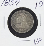 1857 - SEATED LIBERTY QUARTER - VF