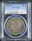 1890-CC PCGS F12 MORGAN DOLLAR