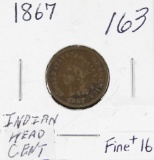 1867 - INDIAN HEAD CENT - F