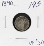 1840 - SEATED HALF DIME - F