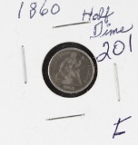 1860 - SEATED HALF DIME - F