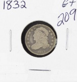 1832 - CAPPED BUST DIME - G+