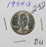 1954-S WASHINGTON QUARTER - BU