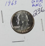 1963 - WASHINGTON QUARTER - BU