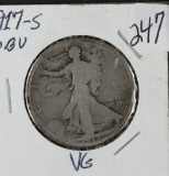 1917-S OBV WALKING LIBERTY HALF DOLLAR - VG