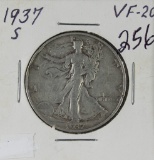 1937-S WALKING LIBERTY HALF DOLLAR - VF