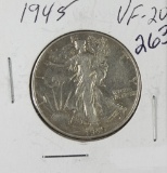 1945 - WALKING LIBERTY HALF DOLLAR - VF