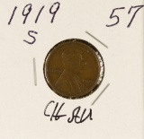 1919-S LINCOLN CENT - AU