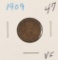 LOT OF 2 - LINCOLN CENTS  1909 & 1909-VDB - VF