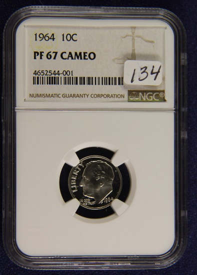 1964 - NGC PROOF 67 CAMEO ROOSEVELT DIME