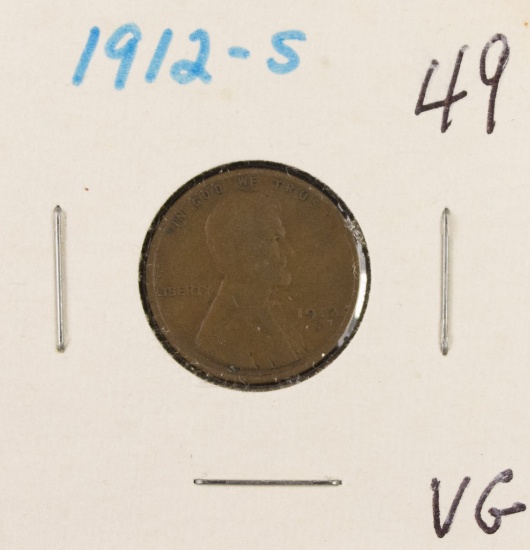 1912-S LINCOLN CENT - VG