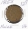 1852- BRAIDED HAIR LARGE CENT - VG HOLED