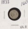 1833 - CAPPED BUST HALF DIME - VG