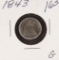 1843 - SEATED LIBERTY DIME - G