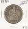 1854 - SEATED LIBERTY HALF DOLLAR - F