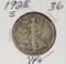 1928-S WALKING LIBERTY HALF DOLLAR - VF