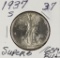 1937-S WALKING LIBERTY HALF DOLLAR - GEM BU