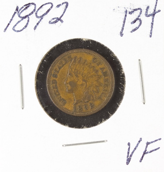 1892 - INDIAN HEAD CENT - VF