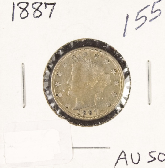 1887 - LIBERTY HEAD "V" NICKEL - AU
