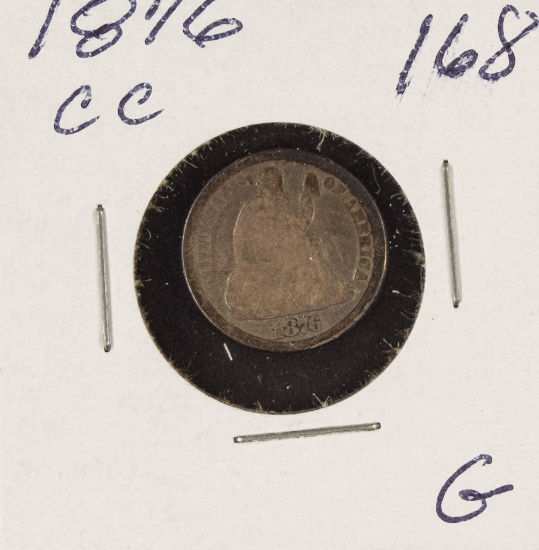 1876-CC SEATED LIBERTY DIME - G