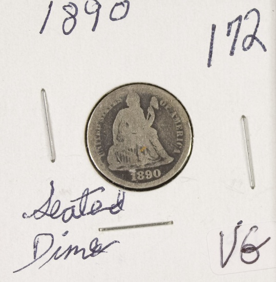 1890 - SEATED LIBERTY DIME - VG