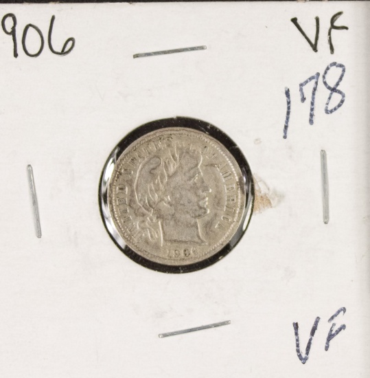 1906 - BARBER DIME - VF
