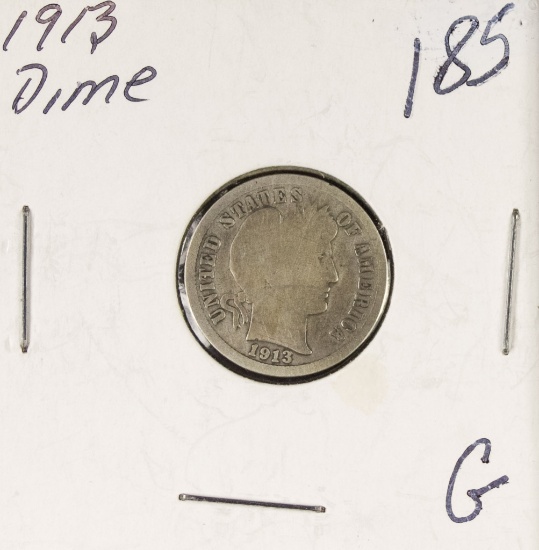 1913 - BARBER DIME - G