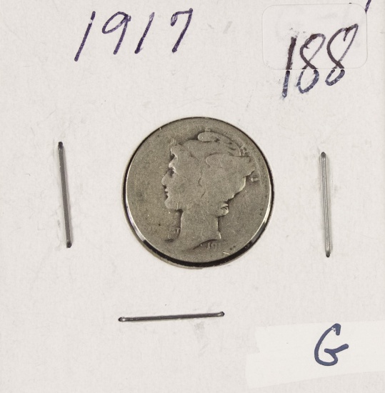 2-COIN LOT 1916-VG & 1917-G MERCURY DIMES