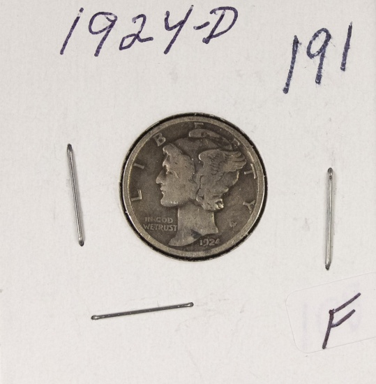 LOT OF 2 1924-D F & 1924-S G MERCURY DIMES