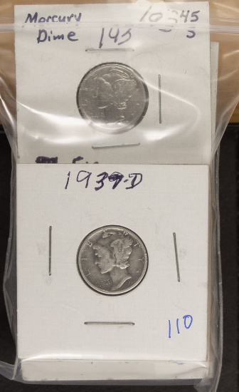 LOT OF 12 - CIRCULATED MERCURY DIMES