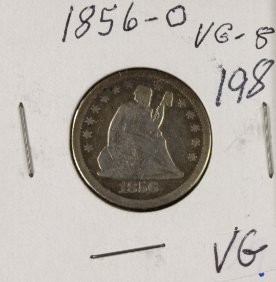 1856-O SEATED LIBERTY QUARTER - VG