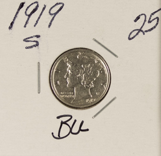 1919-S MERCURY DIME - BU