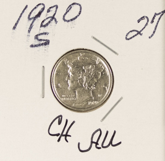 1920-S MERCURY DIME - CH AU