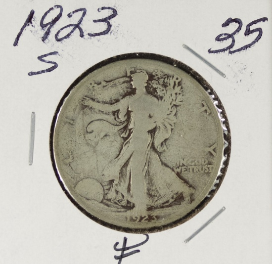 1923-S WALKING LIBERTY HALF DOLLAR - F