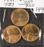 3 - COIN LOT LINCOLN CENTS UNC