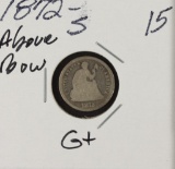 1872-S ABOVE BOW SEATED LIBERTY HALF DIME - G+