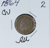 1864 COPPER/NICKEL INDIAN HEAD CENT -AU